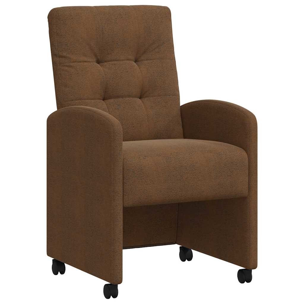 Valgomojo Kėdės su Ratukais 2 pcs Ruda 57 x 67 x 98 cm