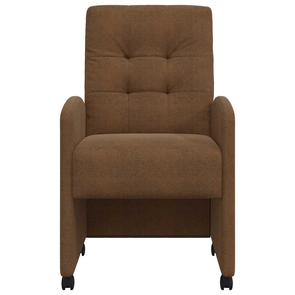 Valgomojo Kėdės su Ratukais 2 pcs Ruda 57 x 67 x 98 cm