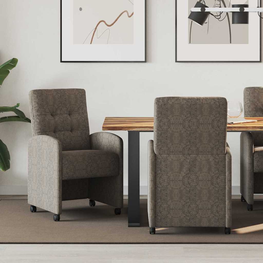 Valgomojo Kėdės su Ratukais 2 pcs Tamsiai pilka 57 x 67 x 98 cm