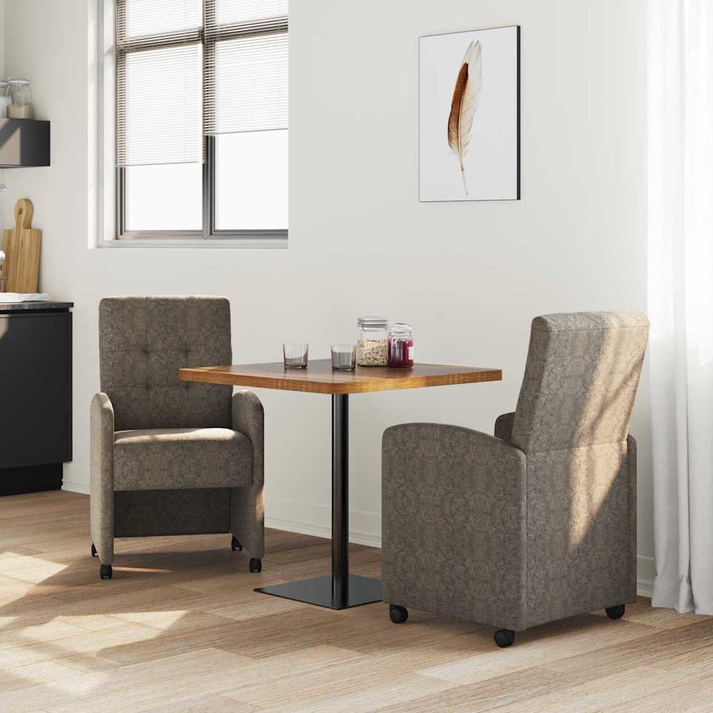 Valgomojo Kėdės su Ratukais 2 pcs Tamsiai pilka 57 x 67 x 98 cm