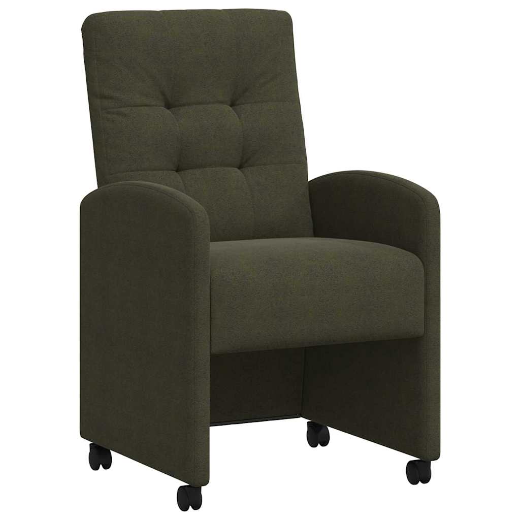 Valgomojo Kėdės su Ratukais 2 pcs Armijos žalia 58 x 67 x 97 cm