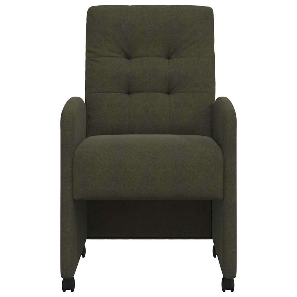 Valgomojo Kėdės su Ratukais 2 pcs Armijos žalia 58 x 67 x 97 cm