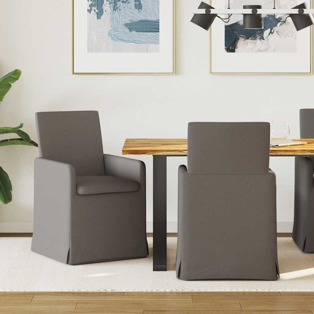 Valgomojo kėdės 2 pcs Šviesiai pilka 57 x 67 x 95 cm Linas