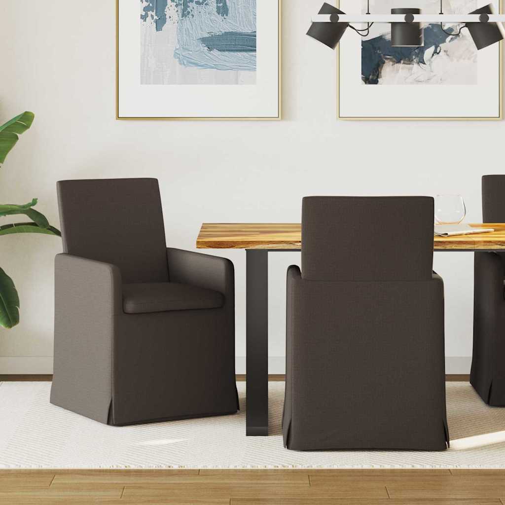 Valgomojo kėdės 2 pcs Tamsiai pilka 57 x 67 x 95 cm Linas