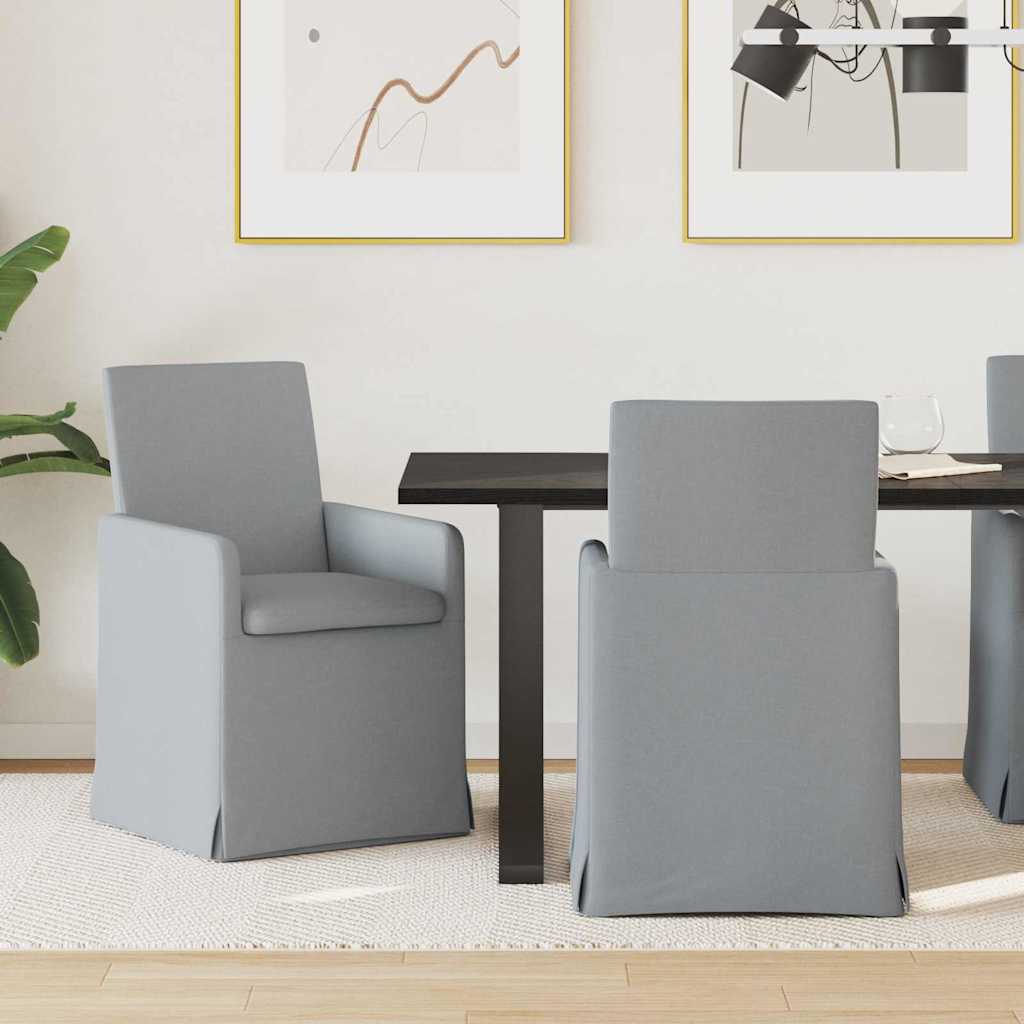 Valgomojo kėdės 2 pcs Šviesiai pilka 57 x 67 x 95 cm audinys