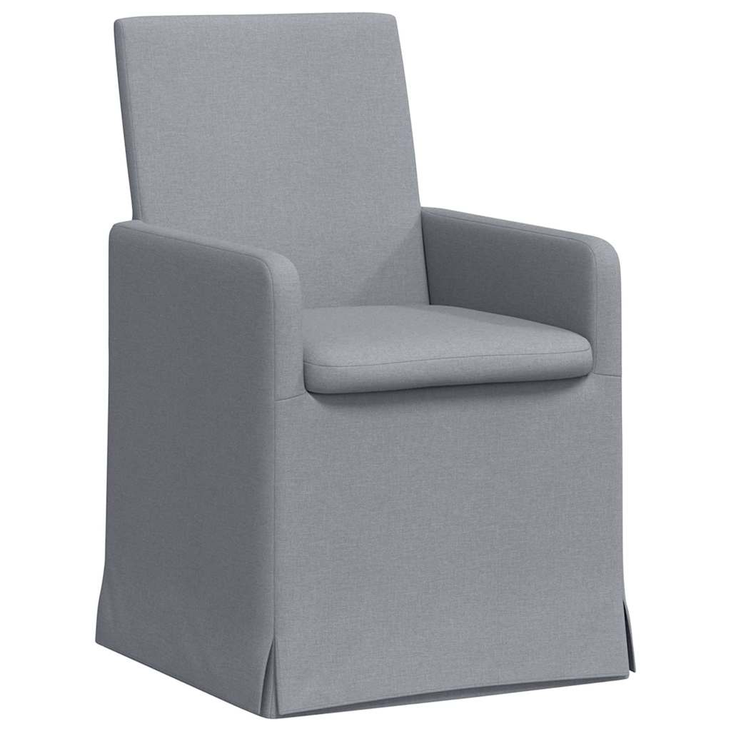 Valgomojo kėdės 2 pcs Šviesiai pilka 57 x 67 x 95 cm audinys