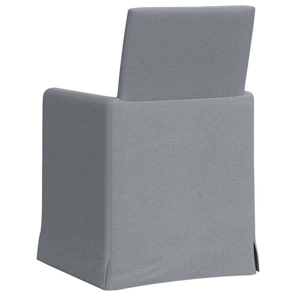 Valgomojo kėdės 2 pcs Šviesiai pilka 57 x 67 x 95 cm audinys
