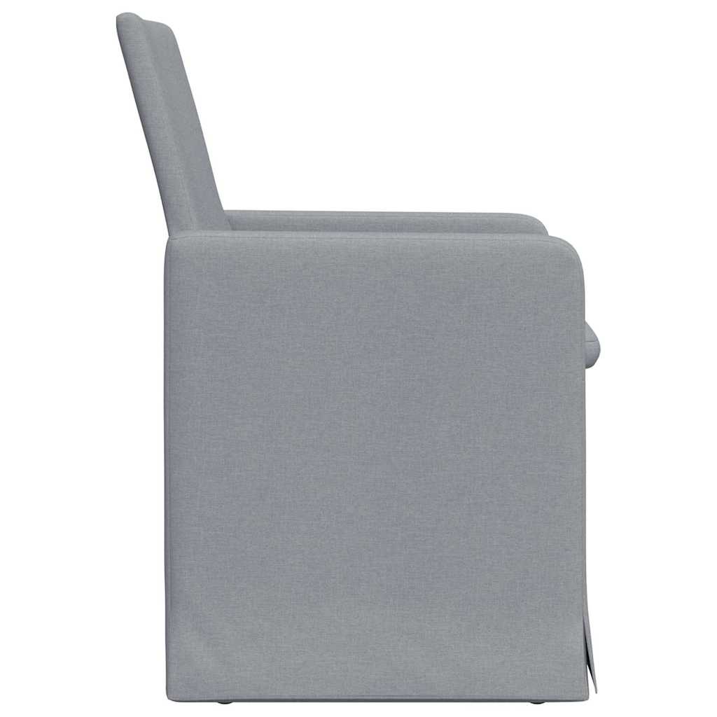 Valgomojo kėdės 2 pcs Šviesiai pilka 57 x 67 x 95 cm audinys