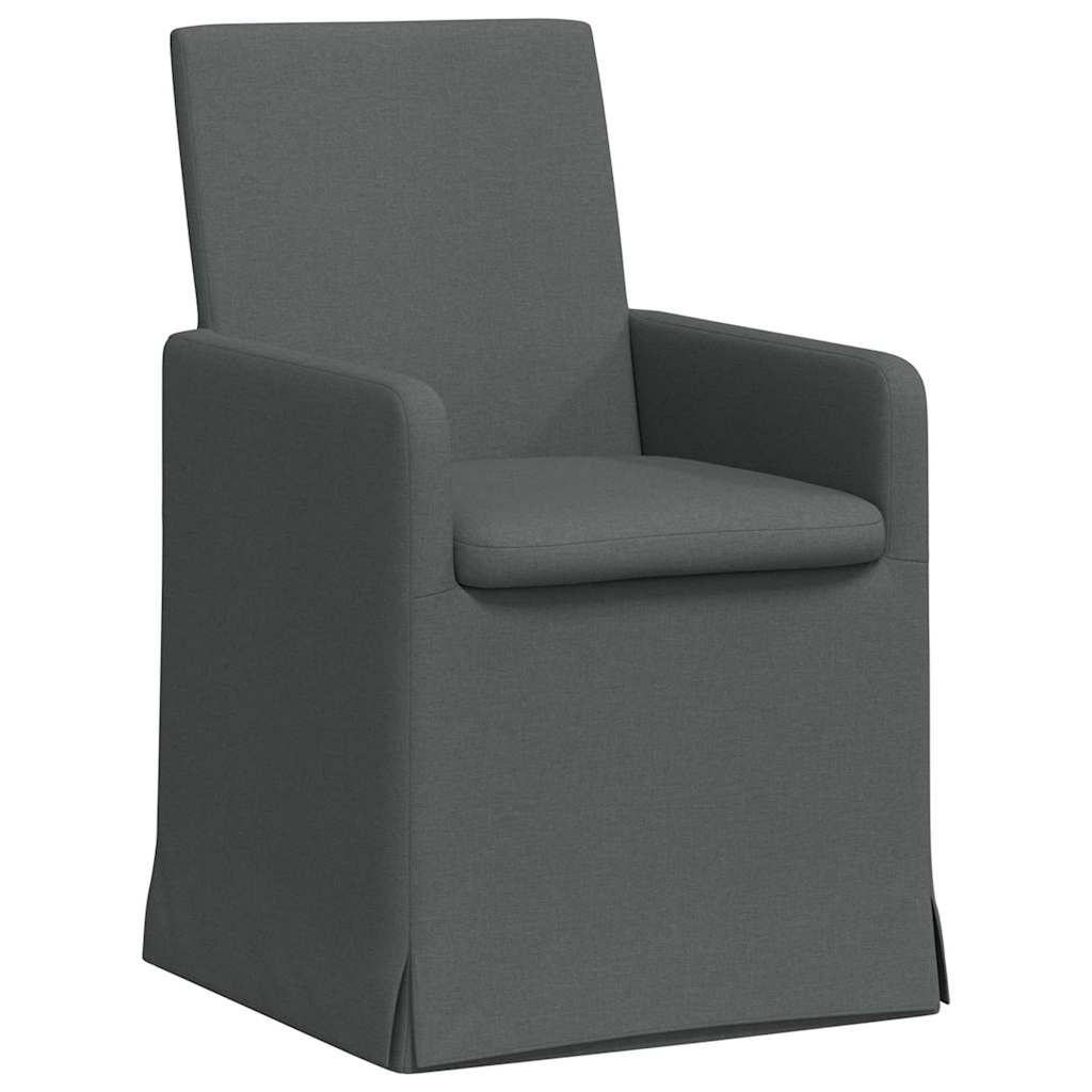 Valgomojo kėdės 2 pcs Tamsiai pilka 57 x 67 x 95 cm audinys