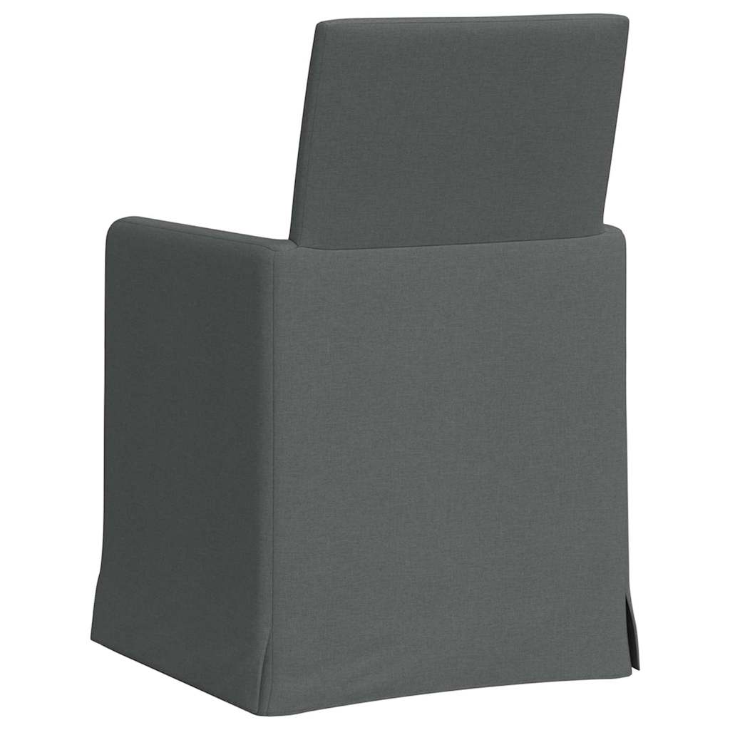 Valgomojo kėdės 2 pcs Tamsiai pilka 57 x 67 x 95 cm audinys