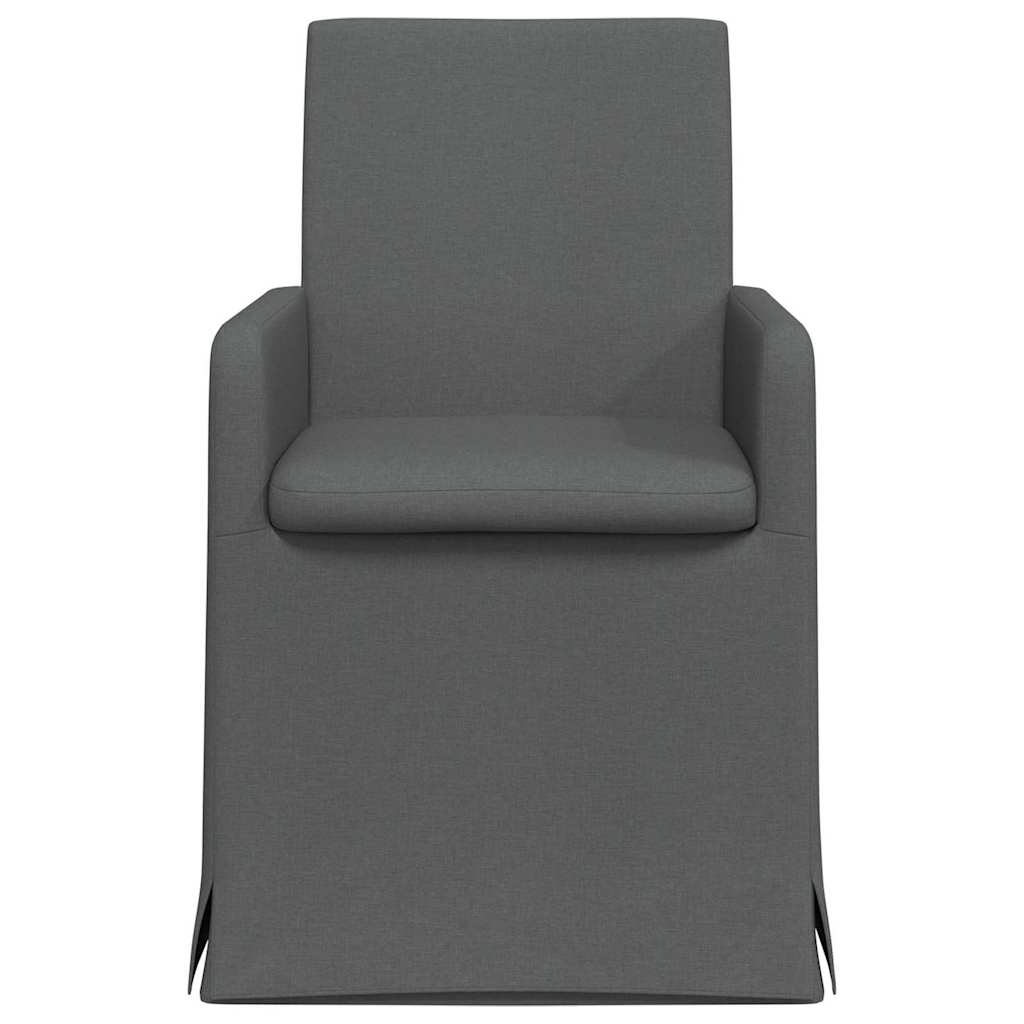 Valgomojo kėdės 2 pcs Tamsiai pilka 57 x 67 x 95 cm audinys