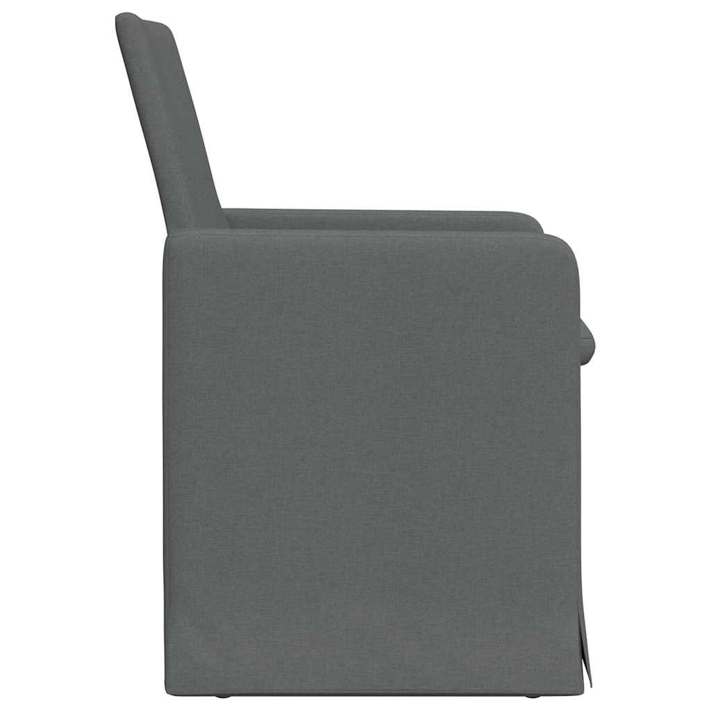 Valgomojo kėdės 2 pcs Tamsiai pilka 57 x 67 x 95 cm audinys