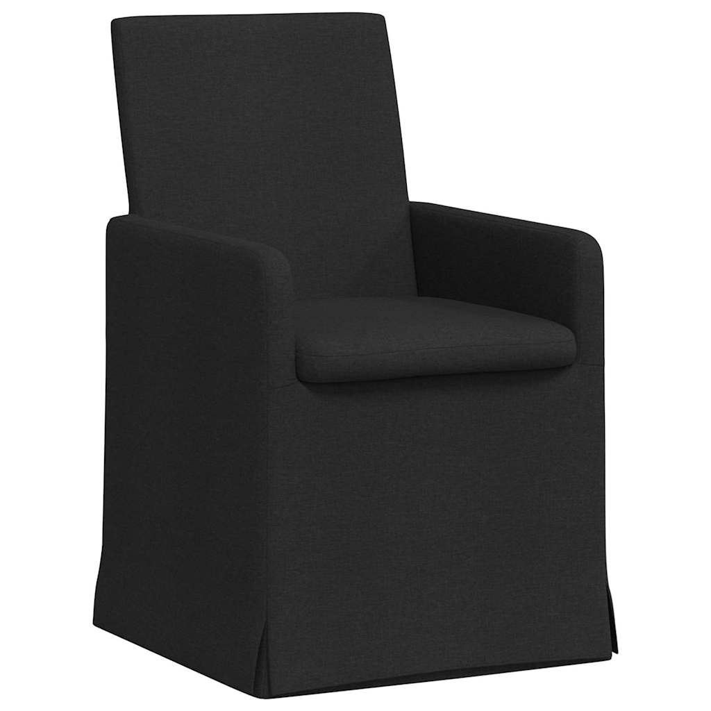 Valgomojo kėdės 2 pcs Juoda 57 x 67 x 95 cm audinys