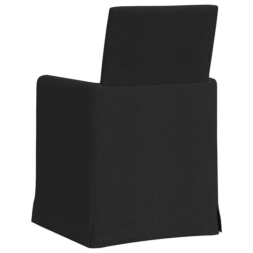 Valgomojo kėdės 2 pcs Juoda 57 x 67 x 95 cm audinys
