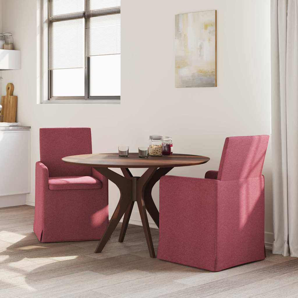 Valgomojo kėdės 2 pcs Vyno raudonumo 57 x 67 x 95 cm audinys