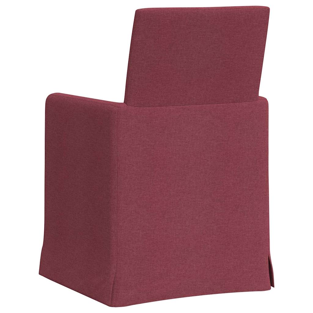 Valgomojo kėdės 2 pcs Vyno raudonumo 57 x 67 x 95 cm audinys