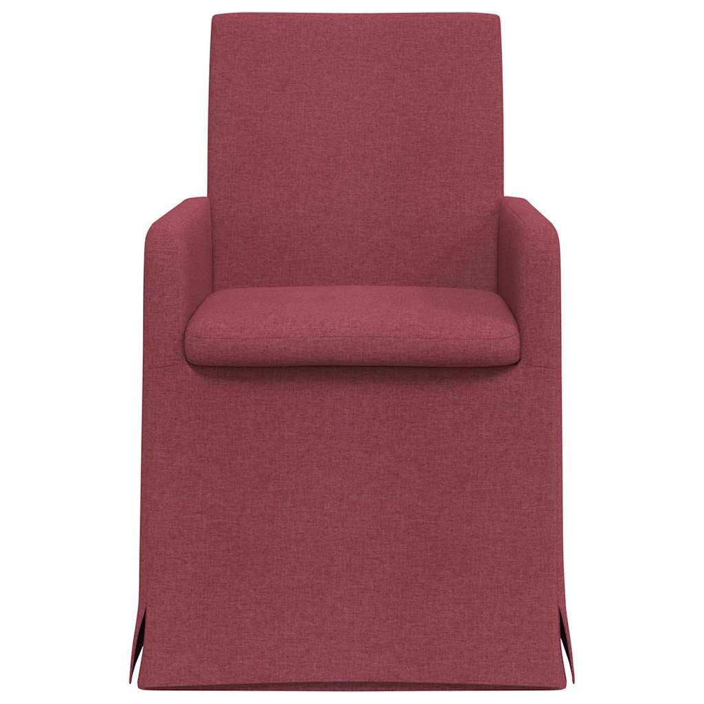 Valgomojo kėdės 2 pcs Vyno raudonumo 57 x 67 x 95 cm audinys