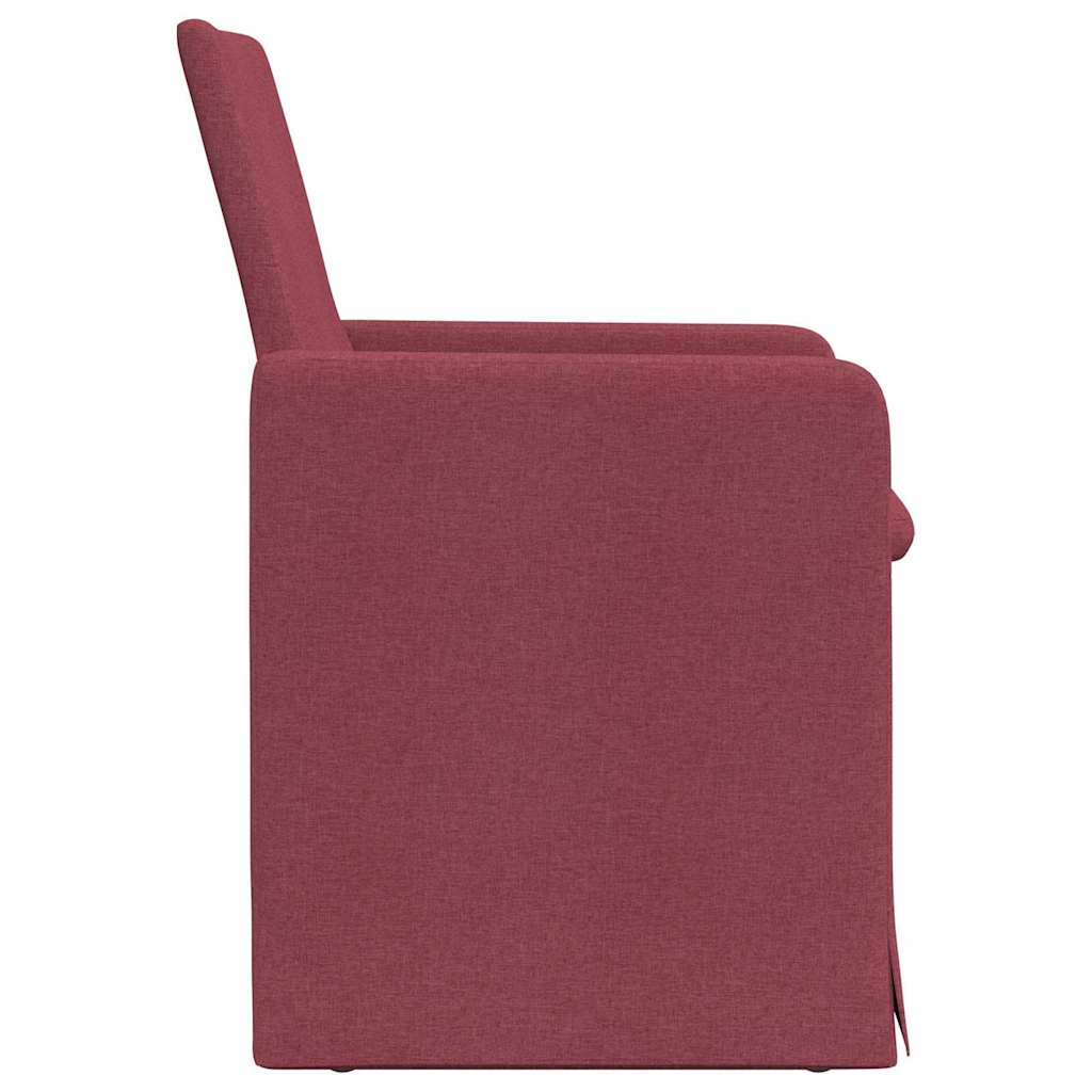 Valgomojo kėdės 2 pcs Vyno raudonumo 57 x 67 x 95 cm audinys