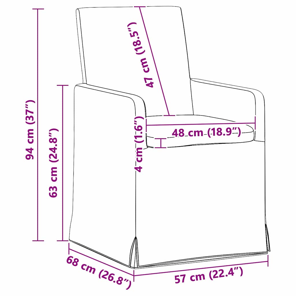 Valgomojo kėdės 2 pcs Vyno raudonumo 57 x 67 x 95 cm audinys