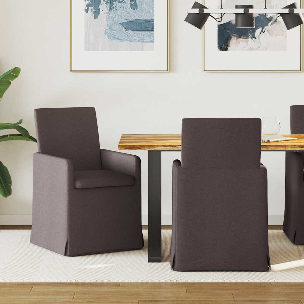 Valgomojo kėdės 2 pcs Tamsiai ruda 57 x 67 x 95 cm audinys