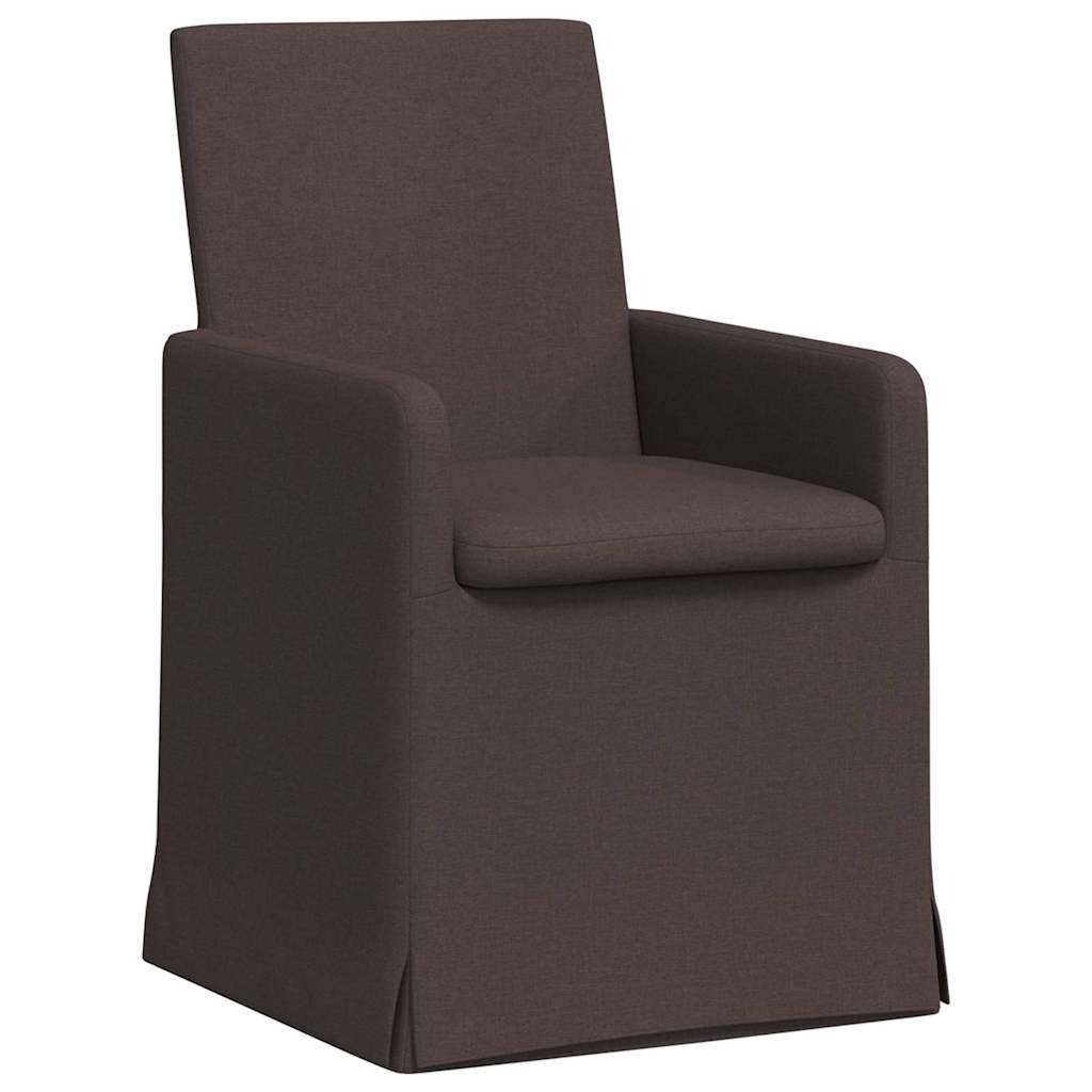 Valgomojo kėdės 2 pcs Tamsiai ruda 57 x 67 x 95 cm audinys