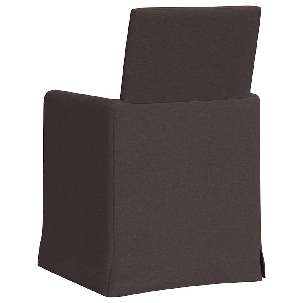 Valgomojo kėdės 2 pcs Tamsiai ruda 57 x 67 x 95 cm audinys