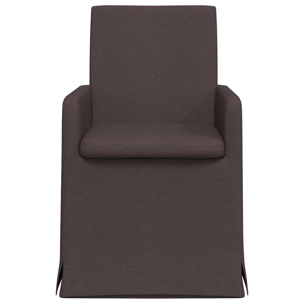Valgomojo kėdės 2 pcs Tamsiai ruda 57 x 67 x 95 cm audinys