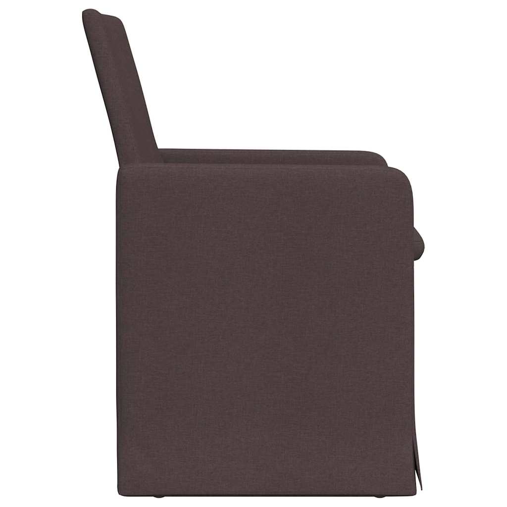 Valgomojo kėdės 2 pcs Tamsiai ruda 57 x 67 x 95 cm audinys