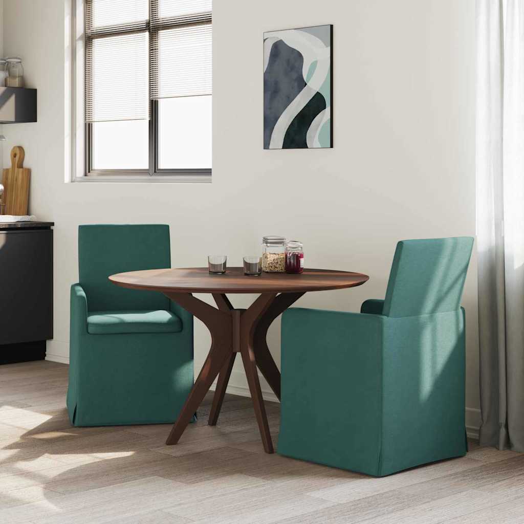 Valgomojo kėdės 2 pcs Tamsiai žalia 57 x 67 x 95 cm audinys