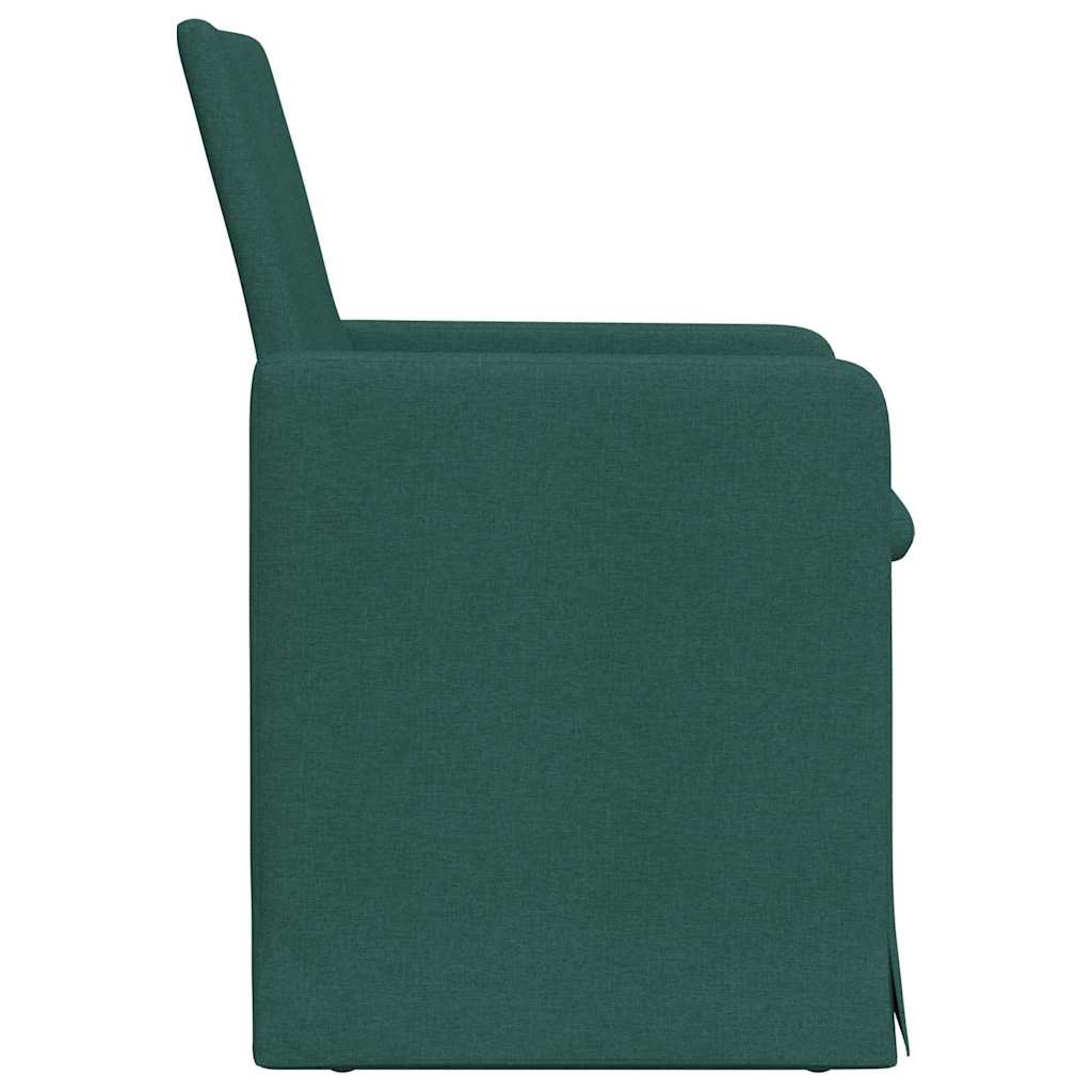 Valgomojo kėdės 2 pcs Tamsiai žalia 57 x 67 x 95 cm audinys