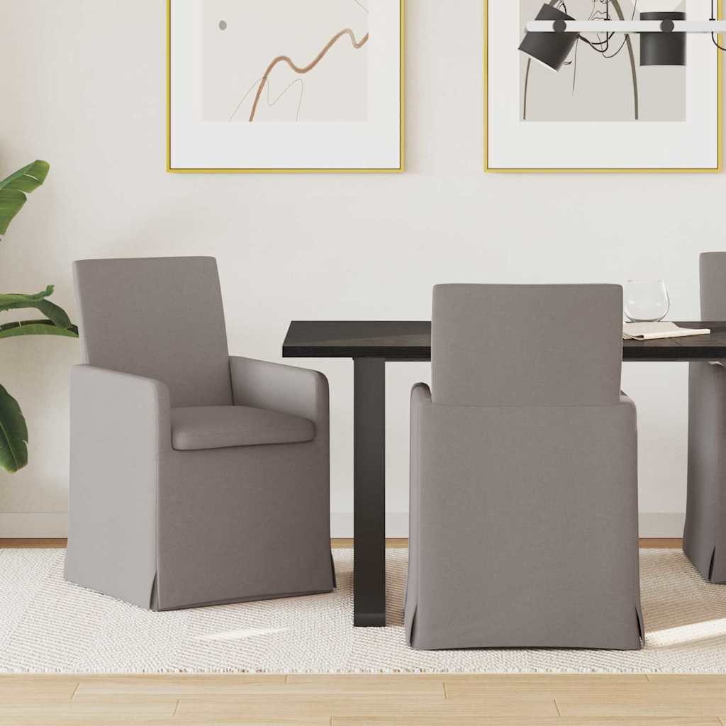 Valgomojo kėdės 2 pcs Taupe 57 x 67 x 95 cm audinys