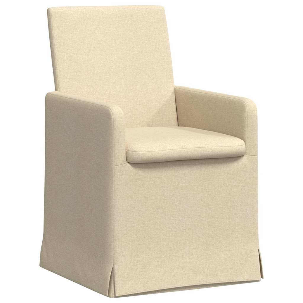 Valgomojo kėdės 2 pcs Kreminė 57 x 67 x 95 cm audinys