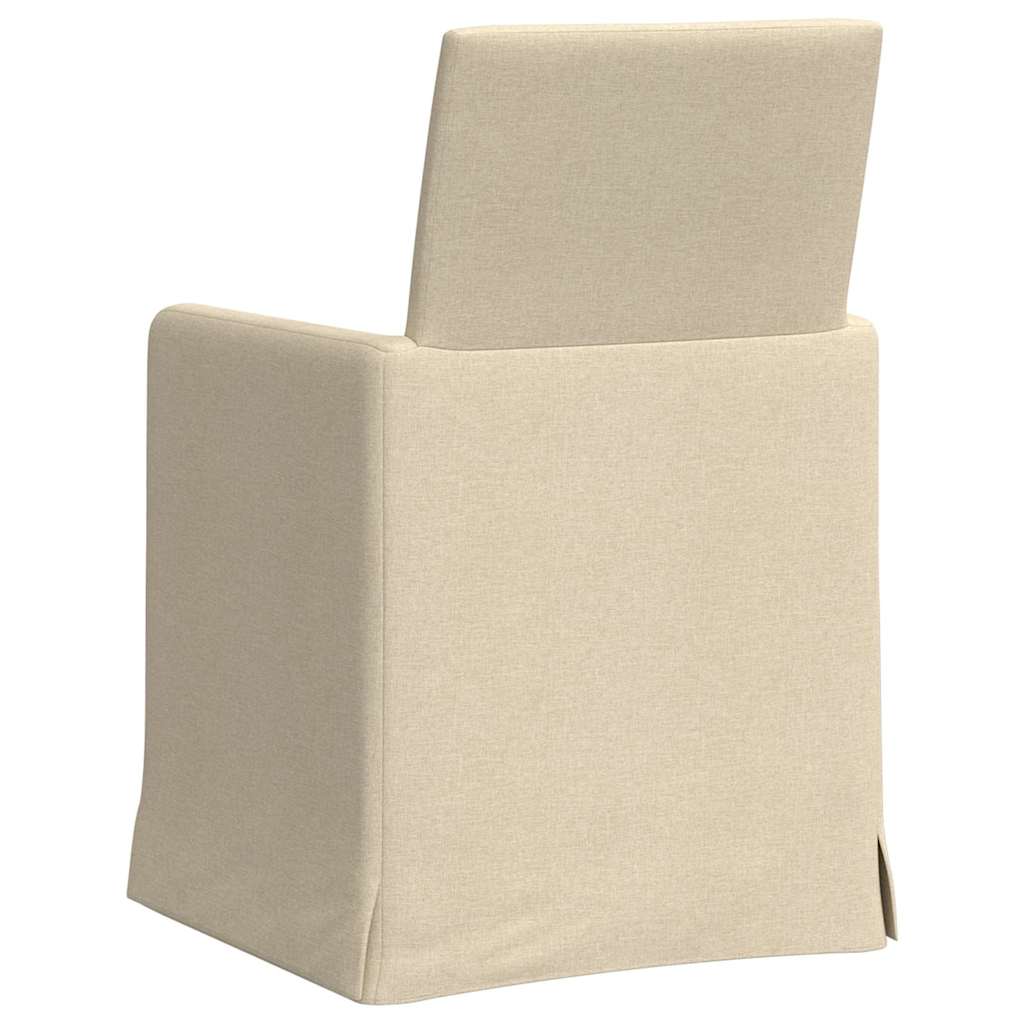 Valgomojo kėdės 2 pcs Kreminė 57 x 67 x 95 cm audinys