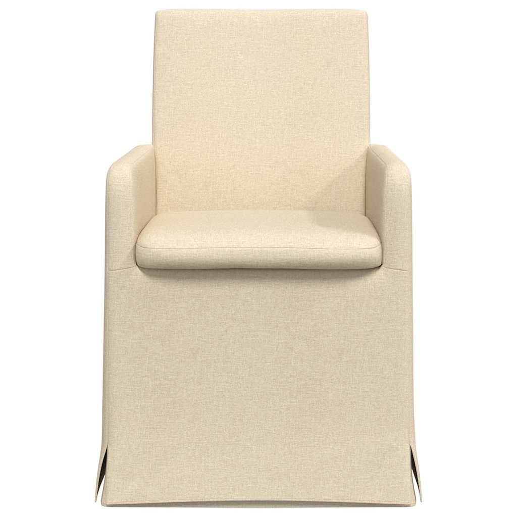 Valgomojo kėdės 2 pcs Kreminė 57 x 67 x 95 cm audinys