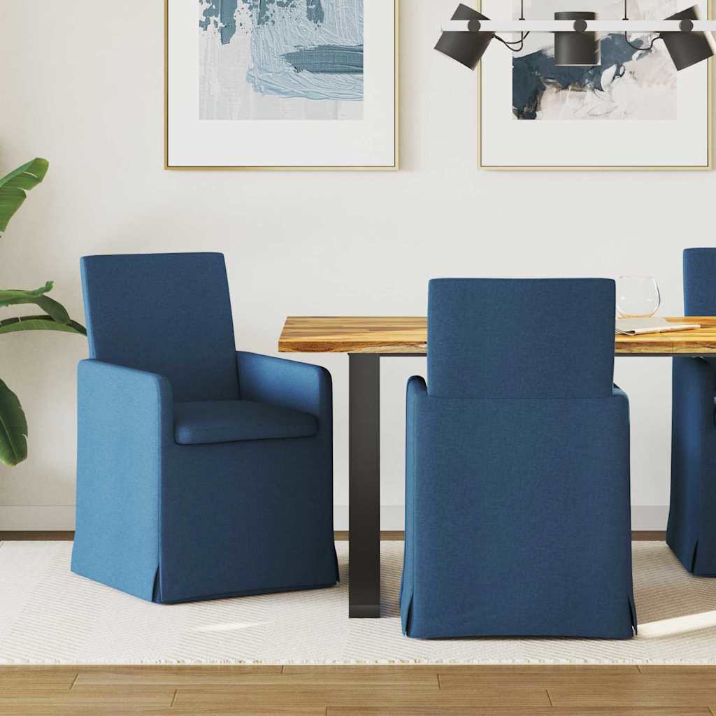 Ēdamistabas krēsli 2 gab. zili 57 x 67 x 95 cm audums