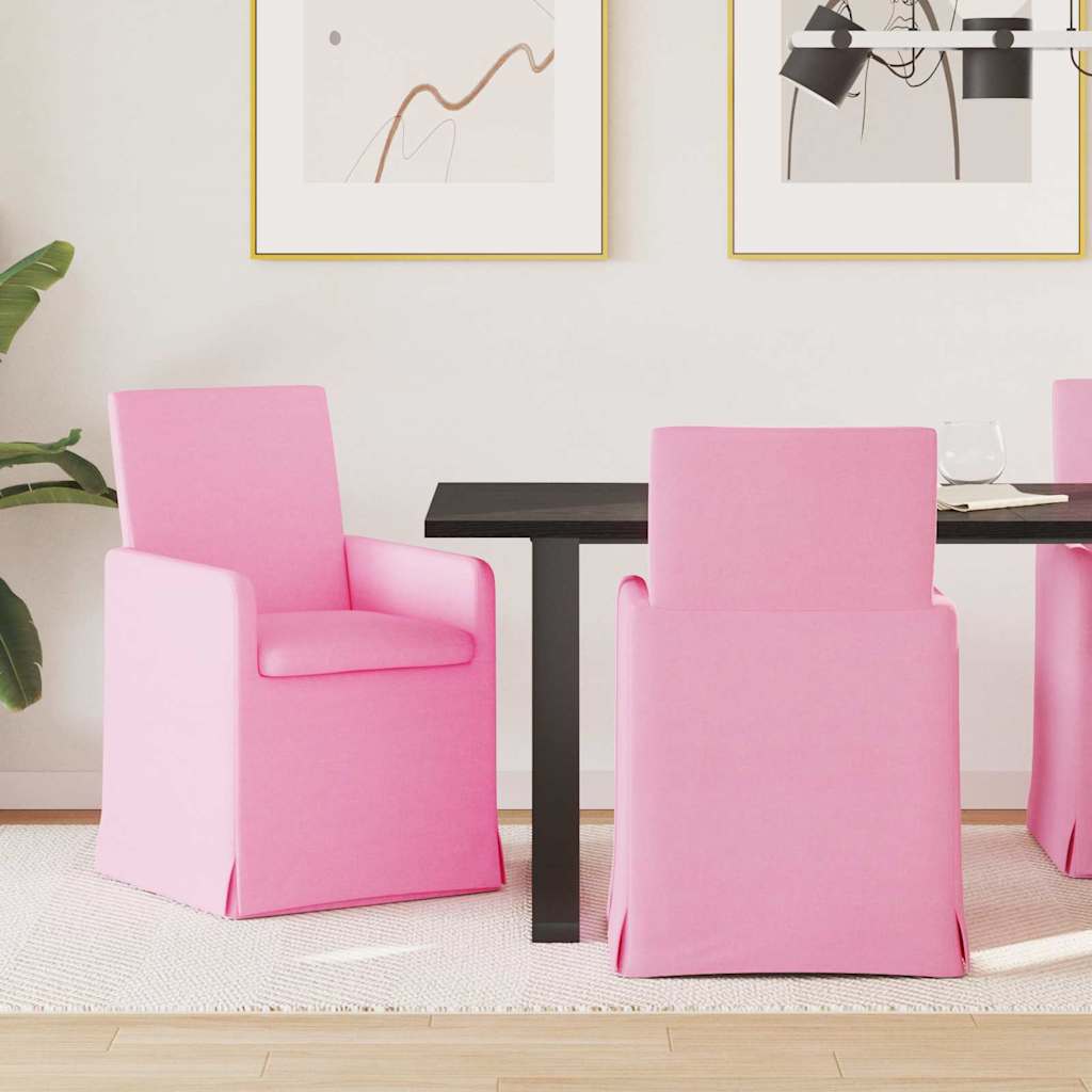 Valgomojo kėdės 2 pcs Rožinė 57 x 67 x 95 cm audinys