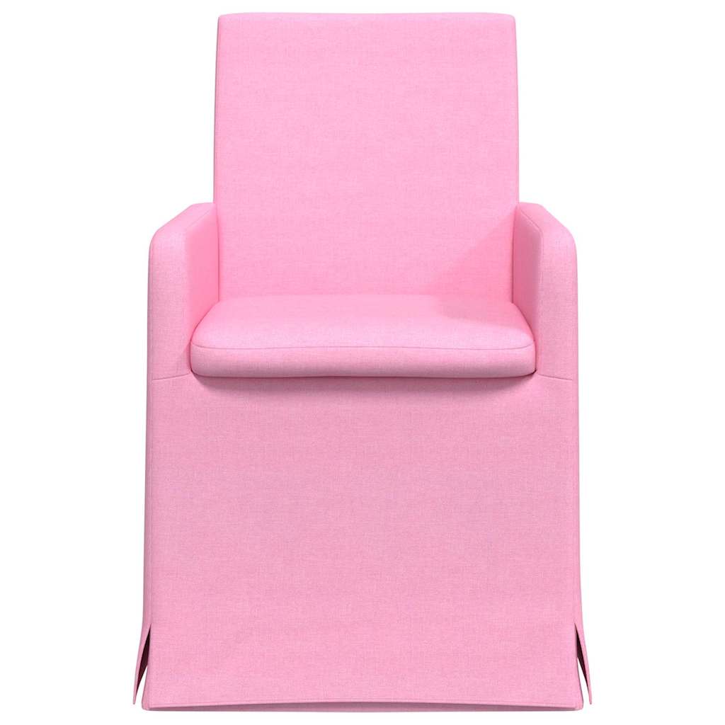 Valgomojo kėdės 2 pcs Rožinė 57 x 67 x 95 cm audinys