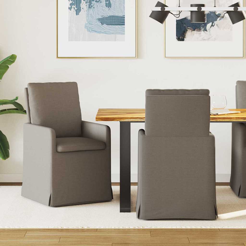 Valgomojo kėdės 2 pcs Šviesiai pilka 57 x 67 x 98 cm Linas