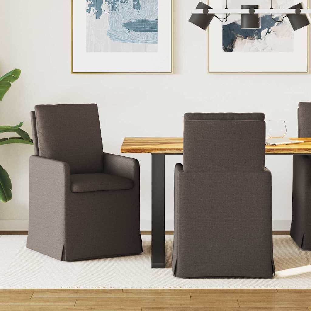 Valgomojo kėdės 2 pcs Tamsiai pilka 57 x 67 x 98 cm Linas