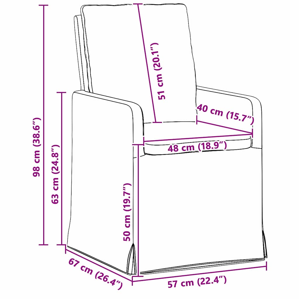 Valgomojo kėdės 2 pcs Tamsiai pilka 57 x 67 x 98 cm Linas