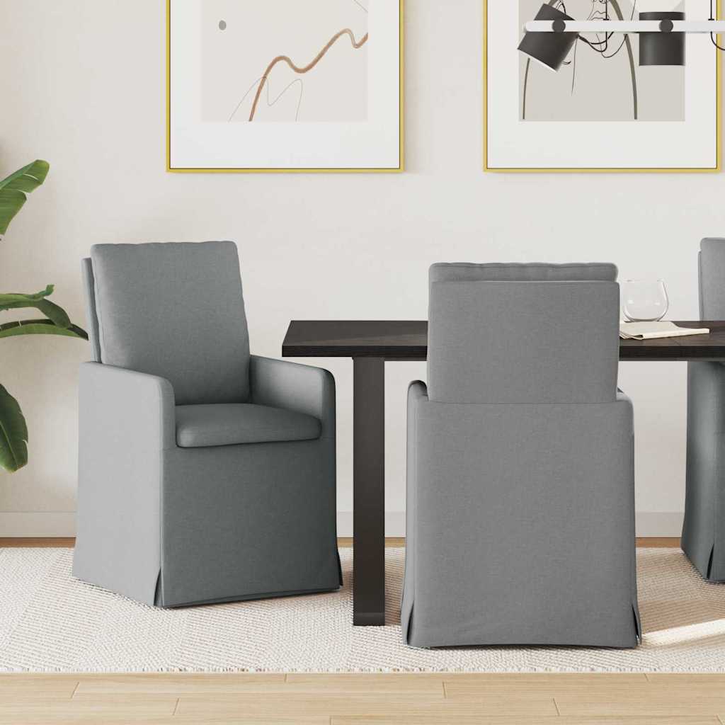 Valgomojo kėdės 2 pcs Šviesiai pilka 57 x 67 x 98 cm audinys