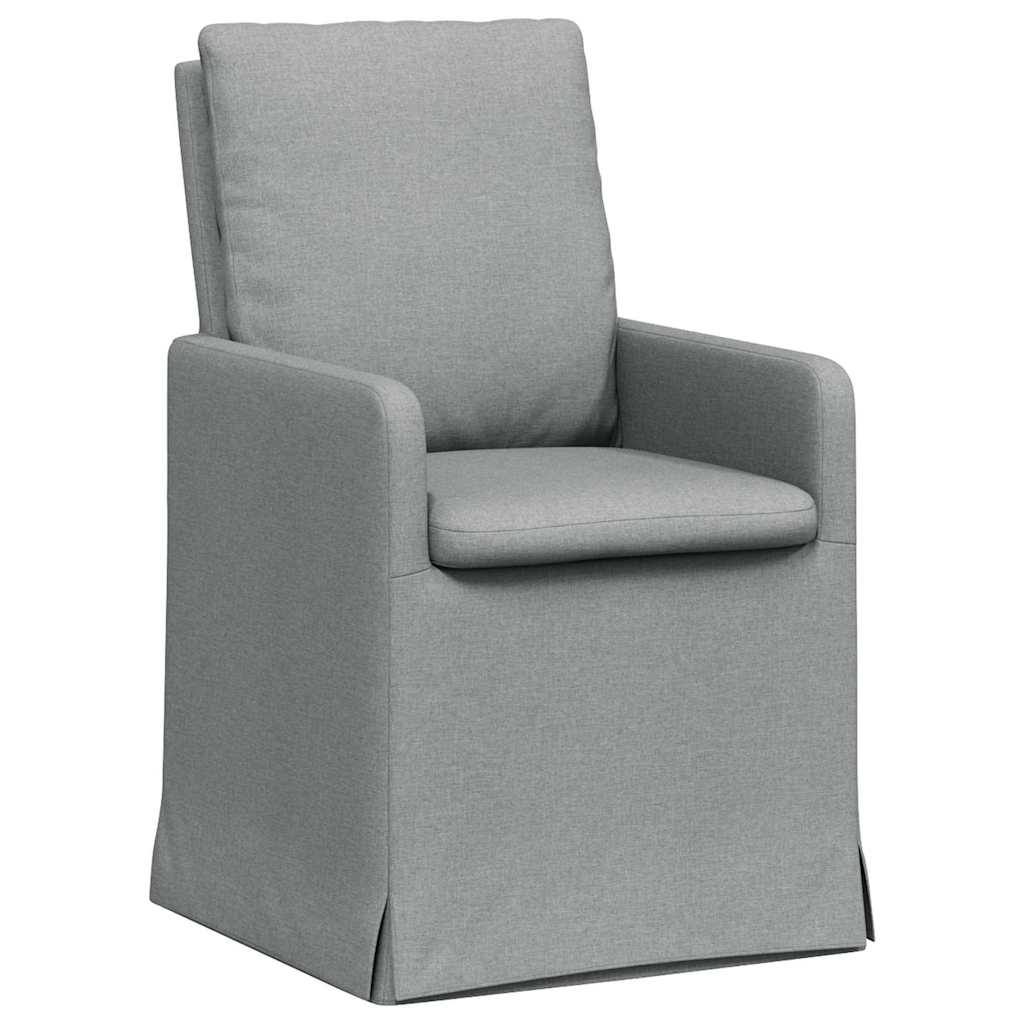 Valgomojo kėdės 2 pcs Šviesiai pilka 57 x 67 x 98 cm audinys