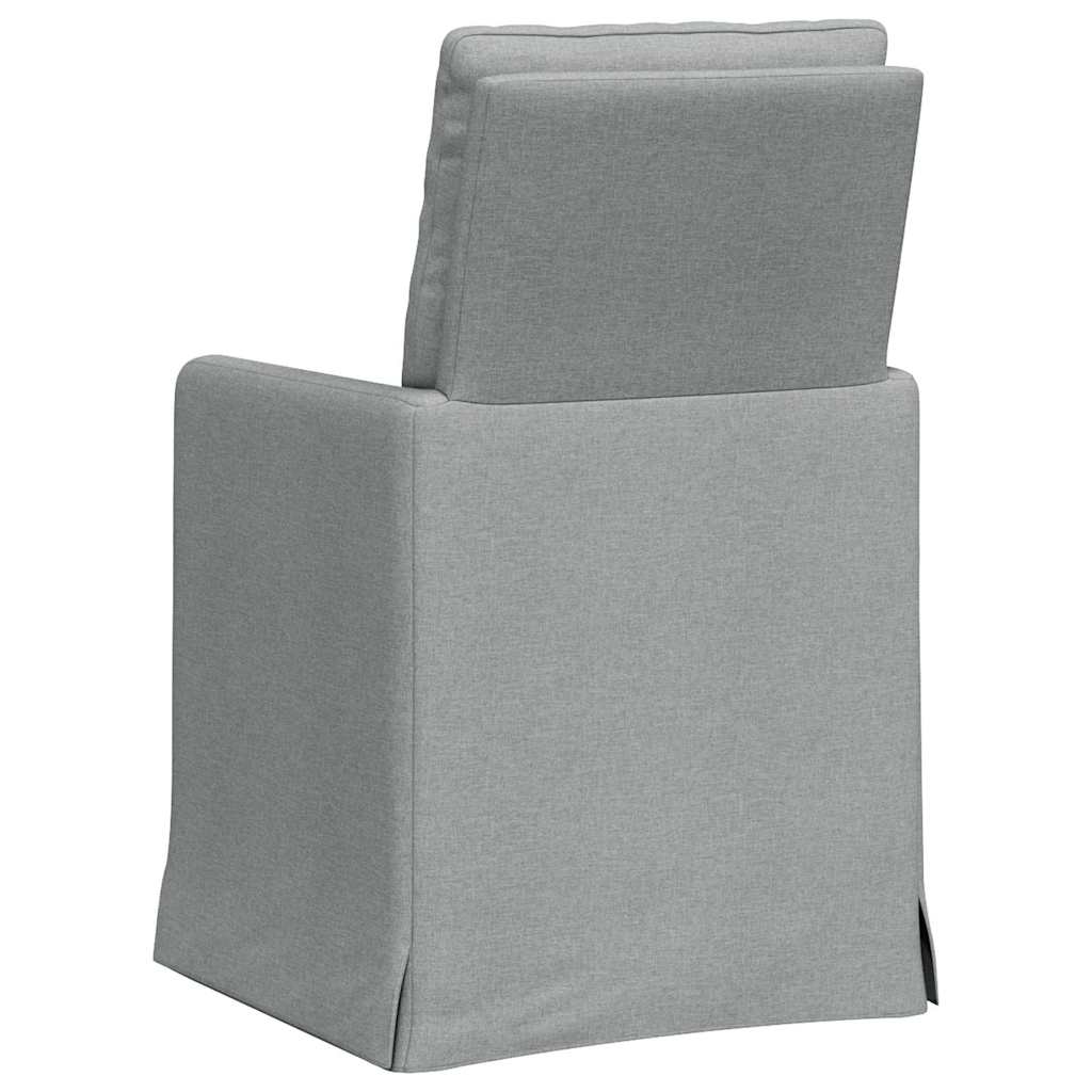 Valgomojo kėdės 2 pcs Šviesiai pilka 57 x 67 x 98 cm audinys