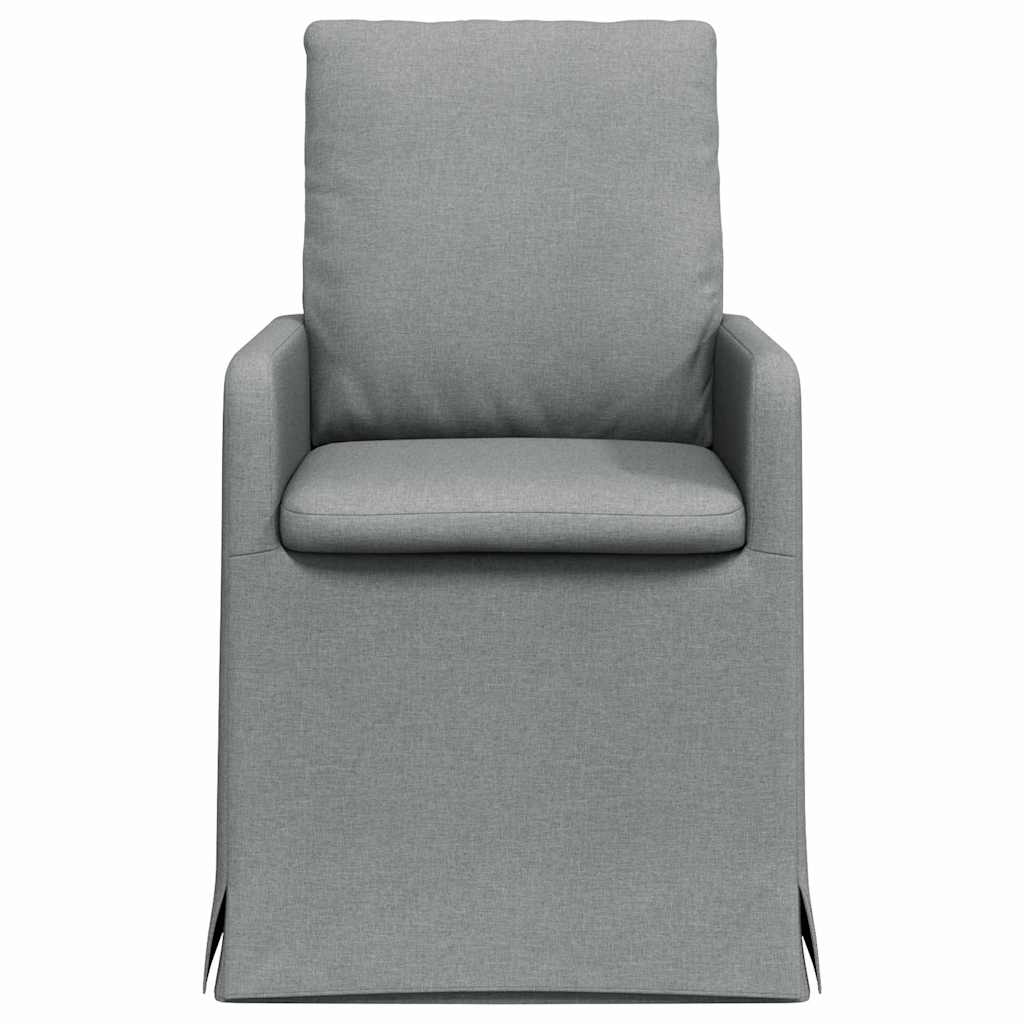 Valgomojo kėdės 2 pcs Šviesiai pilka 57 x 67 x 98 cm audinys