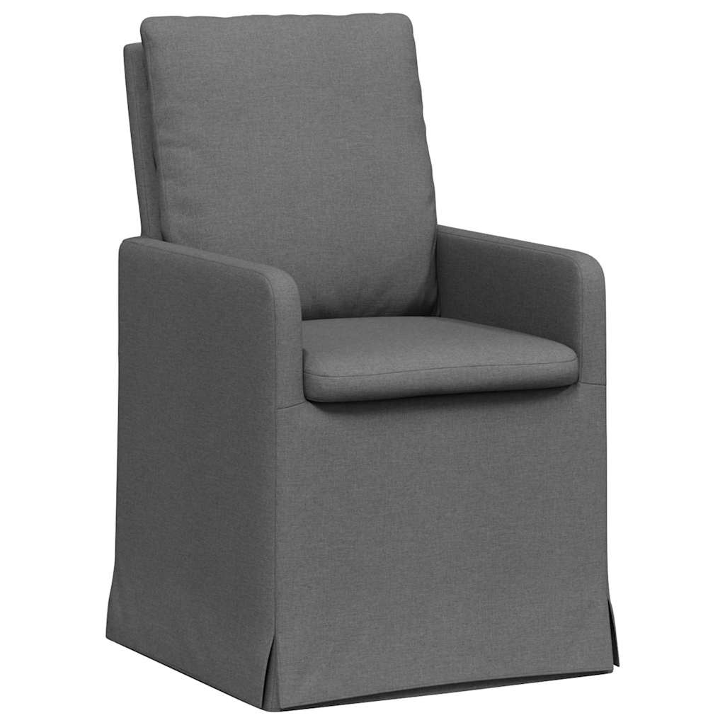 Valgomojo kėdės 2 pcs Tamsiai pilka 57 x 67 x 98 cm audinys
