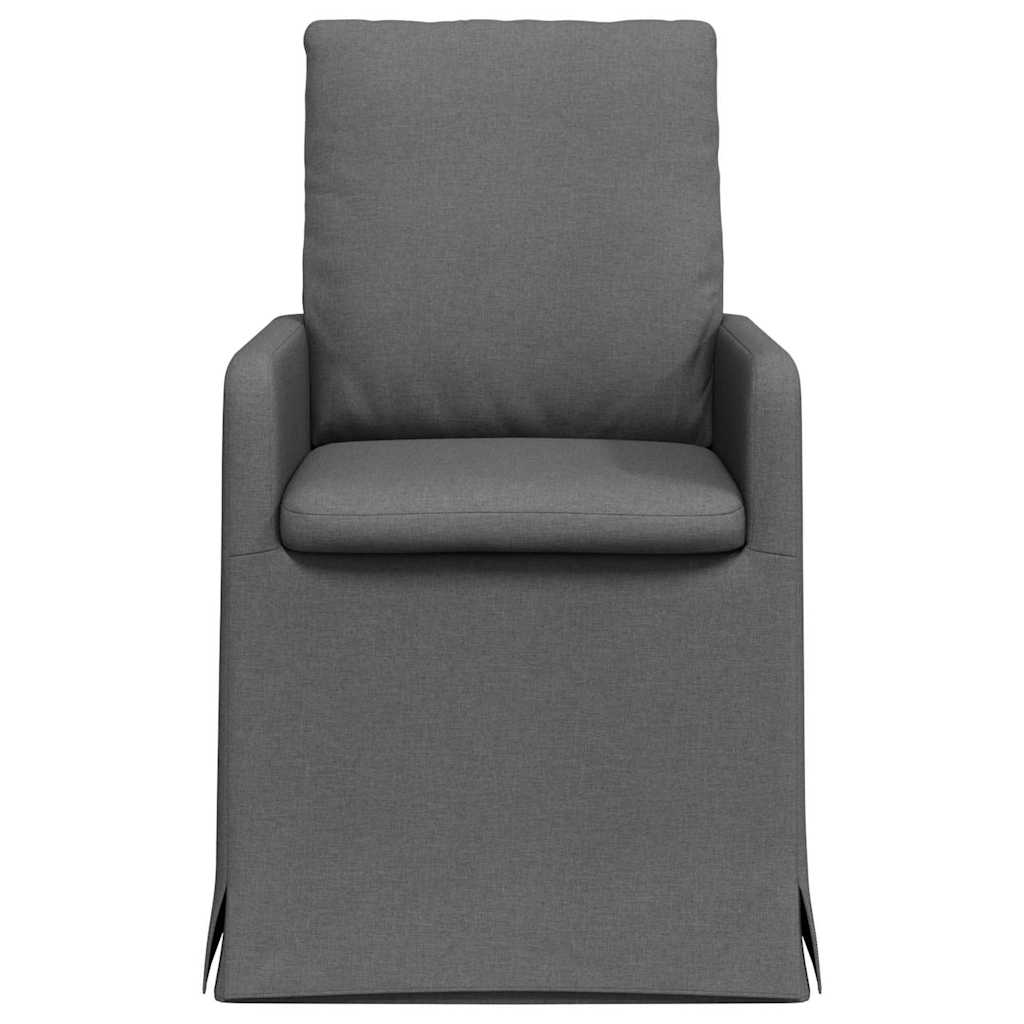 Valgomojo kėdės 2 pcs Tamsiai pilka 57 x 67 x 98 cm audinys