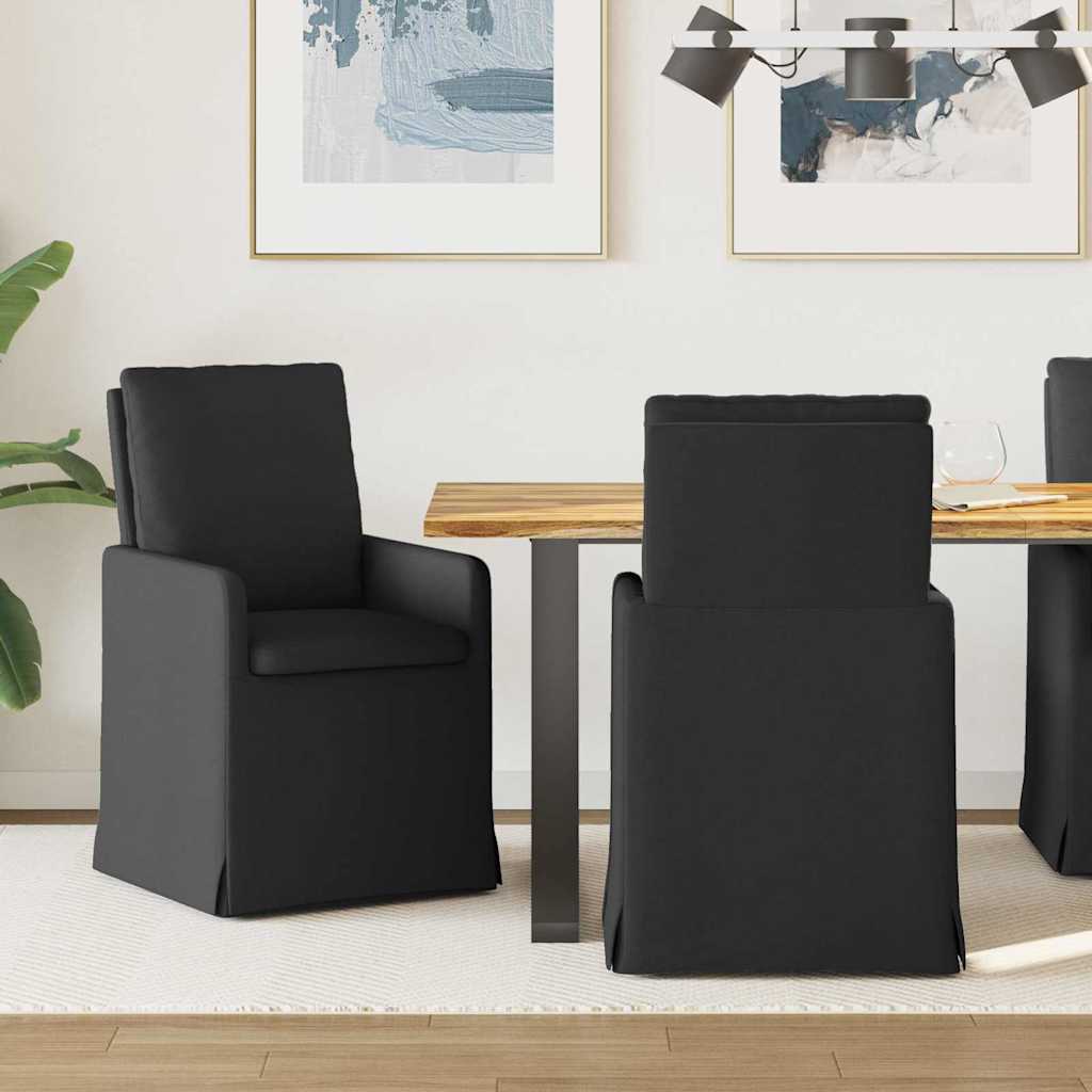 Valgomojo kėdės 2 pcs Juoda 57 x 67 x 98 cm audinys