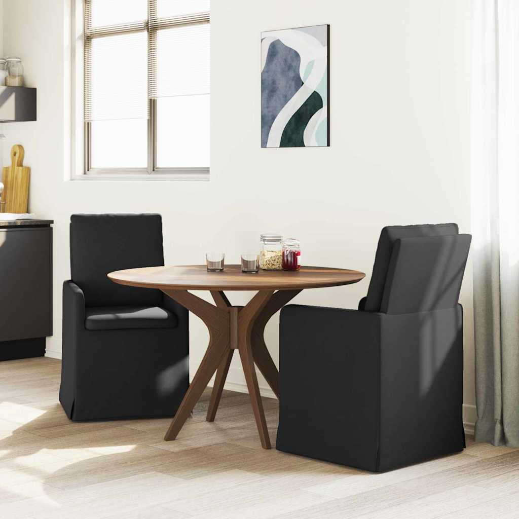 Valgomojo kėdės 2 pcs Juoda 57 x 67 x 98 cm audinys