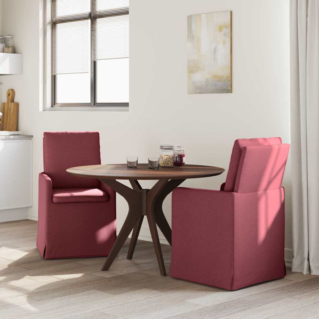 Valgomojo kėdės 2 pcs Vyno raudonumo 57 x 67 x 98 cm audinys
