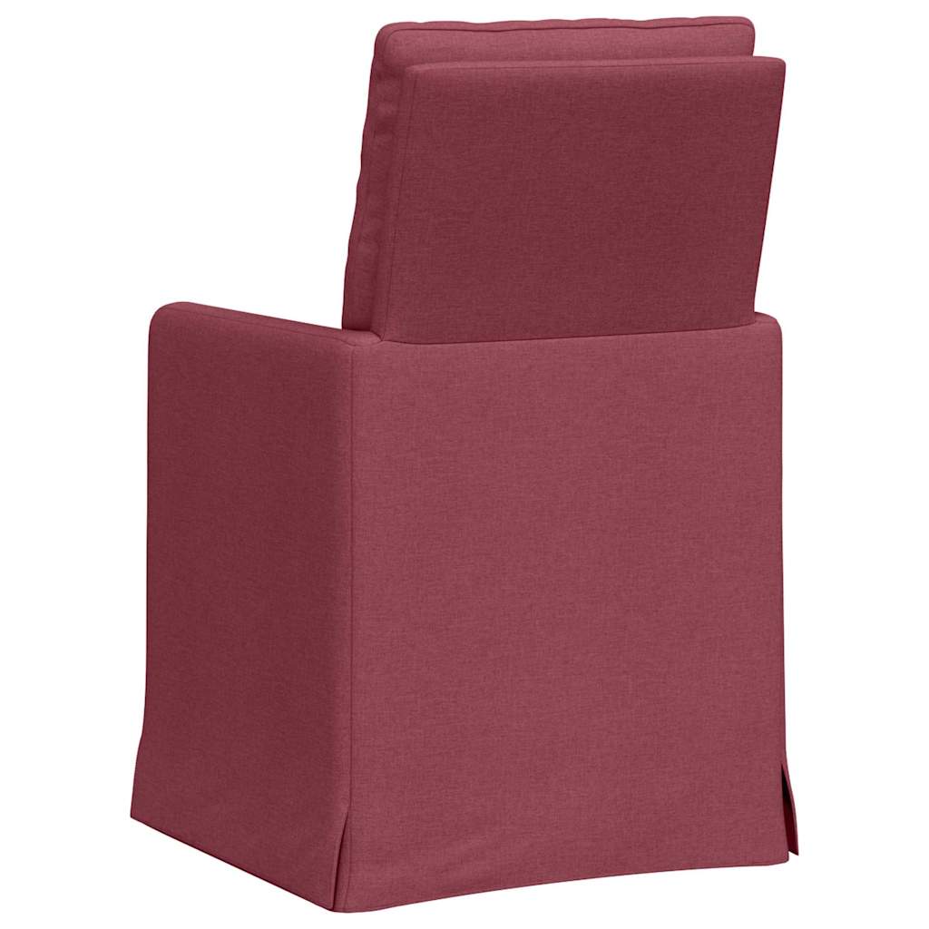 Valgomojo kėdės 2 pcs Vyno raudonumo 57 x 67 x 98 cm audinys